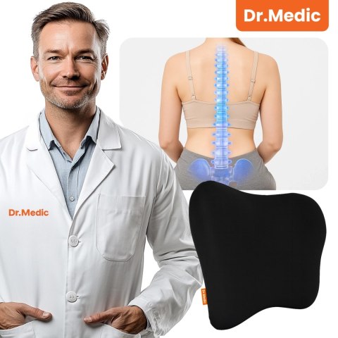 Poduszka do Samochodu pod Plecy Lędźwie DR.MEDIC TravelComfort™ Ergonomiczna poduszka lędźwiowa na fotel krzesło biurowa do auta
