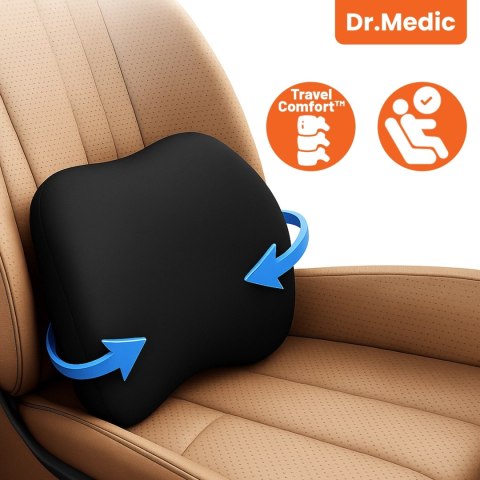 Poduszka do Samochodu pod Plecy Lędźwie DR.MEDIC TravelComfort™ Ergonomiczna poduszka lędźwiowa na fotel krzesło biurowa do auta