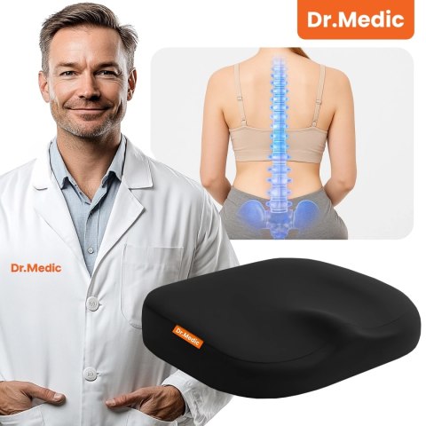 Poduszka na fotel DR.MEDIC ComfySeat™ Ergonomiczna siedzisko biurowe wsparcie kości ogonowej na krzesło do biura auta samochodu 