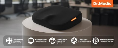 Poduszka na fotel DR.MEDIC ComfySeat™ Ergonomiczna siedzisko biurowe wsparcie kości ogonowej na krzesło do biura auta samochodu 