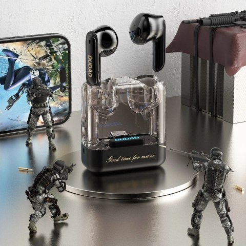 Słuchawki TWS Dudao U18Pro Bluetooth 5.3 - Przezroczyste, LED, Czarny