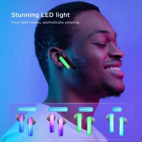 Słuchawki TWS Joyroom JR-TC1 IceLens Series Bluetooth 5.3 LED - Białe