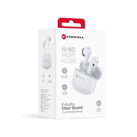 Słuchawki bezprzewodowe douszne BT 5.3 Forcell F-Audio TWS Clear Sound białe