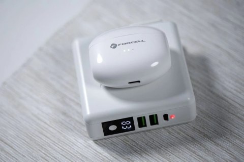 Słuchawki bezprzewodowe douszne BT 5.3 Forcell F-Audio TWS Clear Sound białe