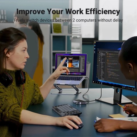 UGREEN CM662 PRZEŁĄCZNIK USB 3.0 2-IN-4 + PILOT + 2x KABEL 5Gb/s