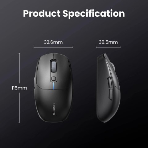 UGREEN MU103 MYSZ BEZPRZEWODOWA 2.4GHz BT 5.0 DPI USB-C CZARNA