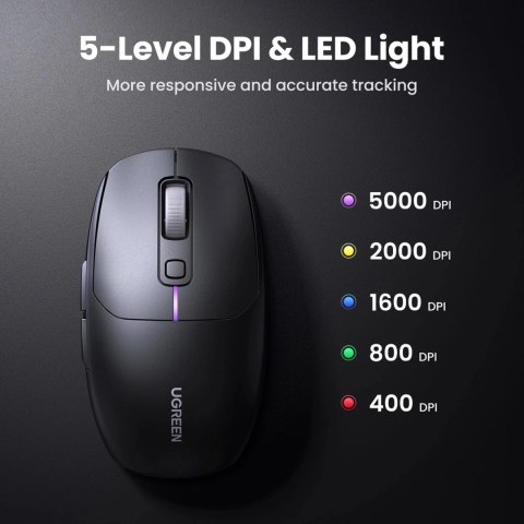 UGREEN MU103 MYSZ BEZPRZEWODOWA 2.4GHz BT 5.0 DPI USB-C CZARNA