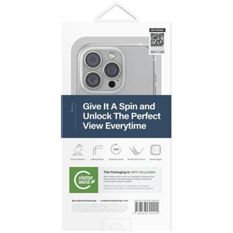 Etui UNIQ Swivix 360 Rotating Kickstand Przezroczyste do iPhone 16 Pro