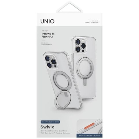 Etui UNIQ Swivix 360 Rotating Kickstand Transparent do iPhone 16 Pro Max