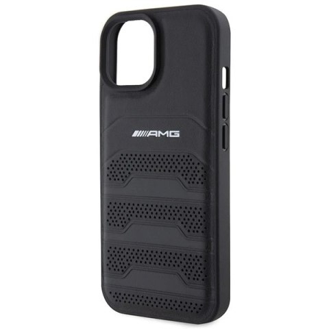 Etui do iPhone 15 AMG Leather Debossed Lines czarne