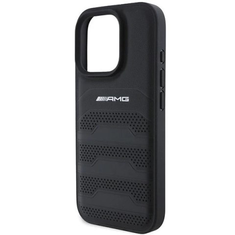 Etui do iPhone 16 Pro AMG Leather Debossed Lines czarne