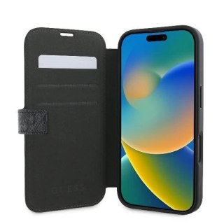 Guess 4G Metal Logo Book Case do iPhone 16 6,1″ - Black