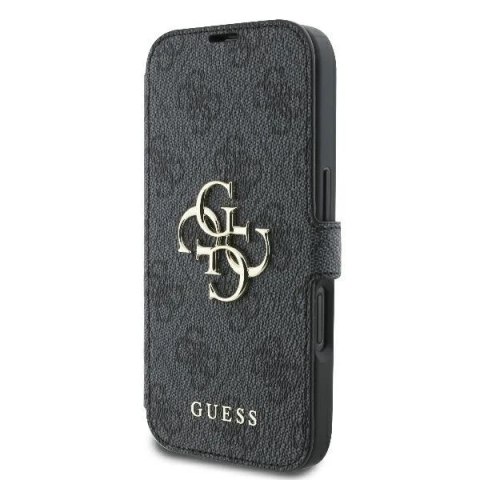 Guess 4G Metal Logo Book Case do iPhone 16 6,1″ - Black
