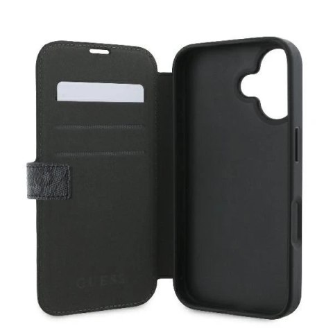 Guess 4G Metal Logo Book Case do iPhone 16 6,1″ - Black