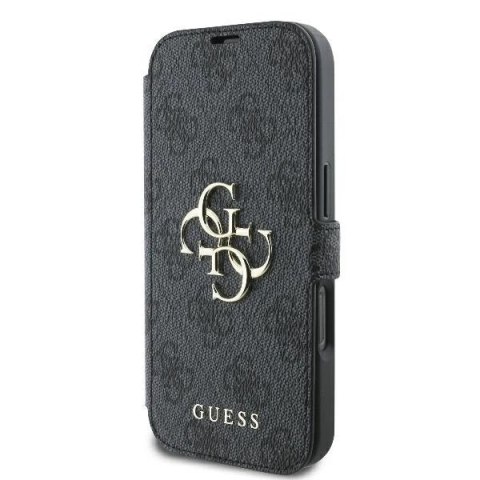 Guess 4G Metal Logo Book Case do iPhone 16 Pro 6,3″ - Black