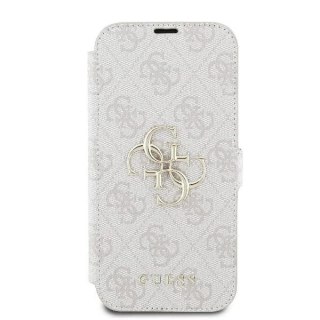 Guess 4G Metal Logo Book Case iPhone 16 6,1″ - Pink z funkcją podstawki