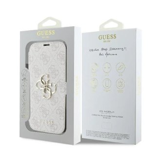 Guess 4G Metal Logo Book Case iPhone 16 Pro Max - Pink ze standem