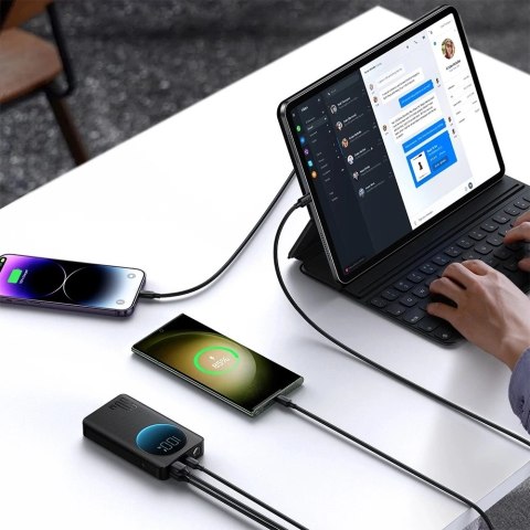 Joyroom JR-PBF01 Powerbank 10000 mAh 30 W PD + latarka + etui - czarny