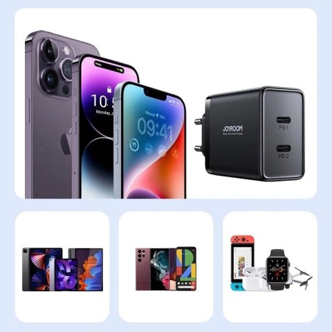 Joyroom JR-TCF09 Speed 40W - ładowarka sieciowa 2× USB-C PD/QC/AFC/FCP