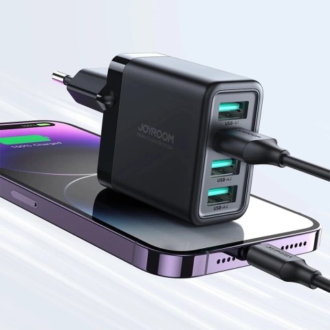 Joyroom JR-TCN03 Ładowarka sieciowa 4×USB-A 24 W 4,8 A - czarna
