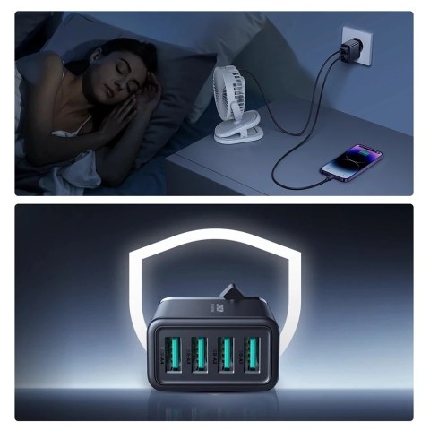 Joyroom JR-TCN03 Ładowarka sieciowa 4×USB-A 24 W 4,8 A - czarna