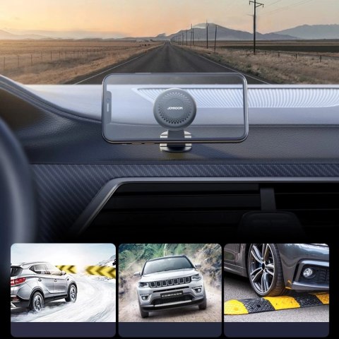 Joyroom JR-ZS356 magnetyczny uchwyt na deskę rozdzielczą 360° - ciemnoszary