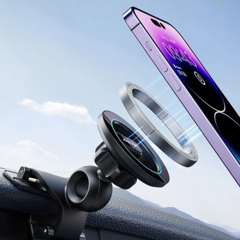 Joyroom JR-ZS366 magnetyczny uchwyt na deskę rozdzielczą z 360° obrotem - czarny