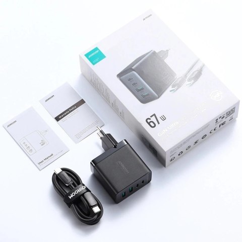 Joyroom TCG02 GaN 67W - szybka ładowarka 2× USB-C + 2× USB-A + kabel 100W