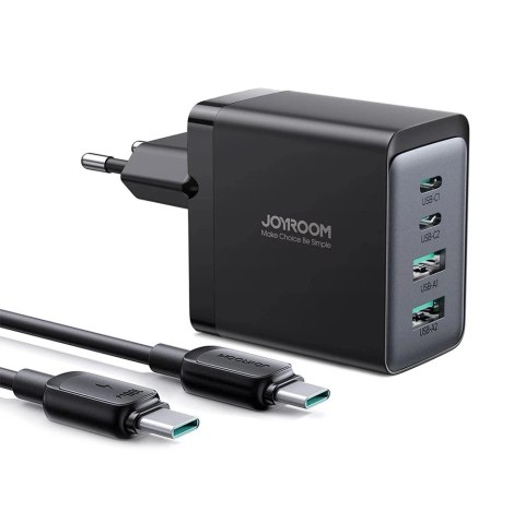 Joyroom TCG02 GaN 67W - szybka ładowarka 2× USB-C + 2× USB-A + kabel 100W