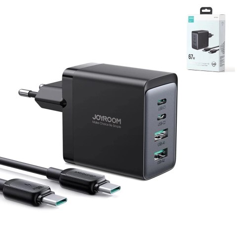 Joyroom TCG02 GaN 67W - szybka ładowarka 2× USB-C + 2× USB-A + kabel 100W