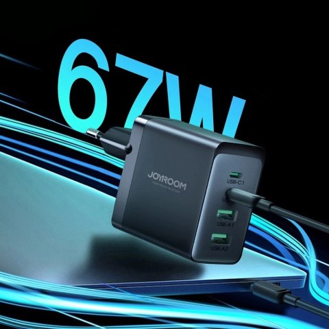 Joyroom TCG02 GaN 67W - szybka ładowarka 2× USB-C + 2× USB-A + kabel 100W
