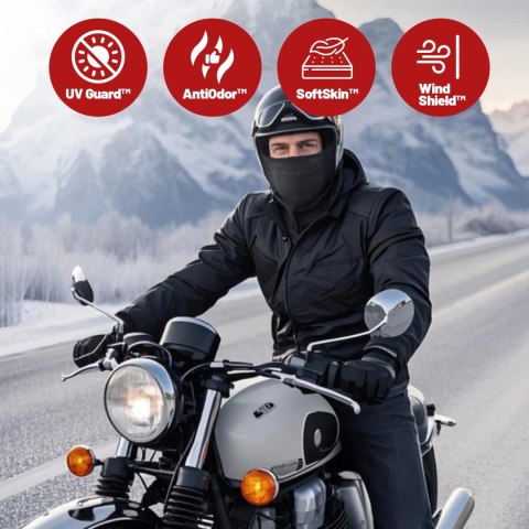 Kominiarka Motocyklowa Kewig Oddychająca i Wiatroszczelna, Pod Kask na Motor i Skuter, Szybkoschnąca, Odprowadzająca Wilgoć, Ant