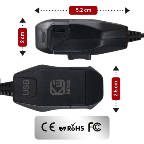 Ładowarka Motocyklowa Kewig USB-A 18W, Szybkie Ładowanie QC, Wodoodporna IP65 z Wyłącznikiem i Podświetleniem LED, Montaż na Kie