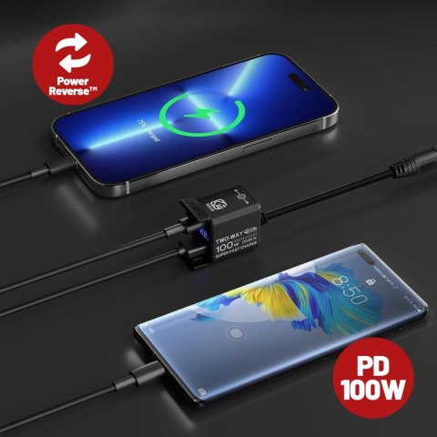 Ładowarka Motocyklowa Kewig, Uniwersalna Aluminiowa 100W, Dwukierunkowa z Woltomierzem, Szybkie Ładowanie USB-A i USB-C, Intelig