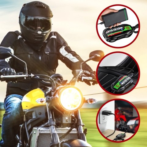 Ładowarka do Akumulatorów Motocyklowych Kewig B12 - Prostownik Mini z Podłączeniem do Akumulatora, USB-C z Gniazdka lub Powerban