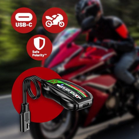 Ładowarka do Akumulatorów Motocyklowych Kewig B12 - Prostownik Mini z Podłączeniem do Akumulatora, USB-C z Gniazdka lub Powerban