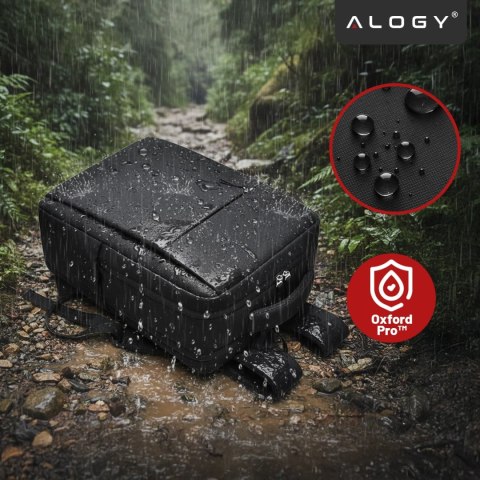 Plecak biznesowy na laptopa 15-16" - wodoodporny, odporny na wstrząsy, z kieszenią na butelkę i paskiem na walizkę - Alogy Urban