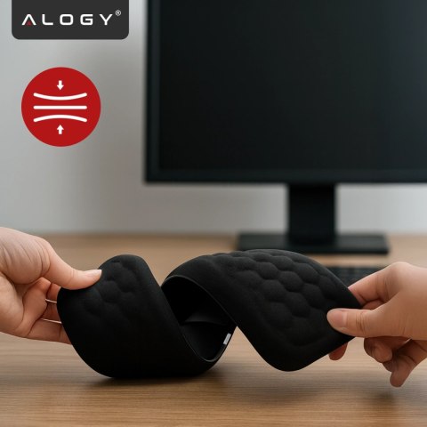 Podkładka pod Nadgarstki z Pianką Memory Foam, Ergonomiczny Zestaw do Klawiatury i Myszki, Antypoślizgowa i Oddychająca, Alogy E