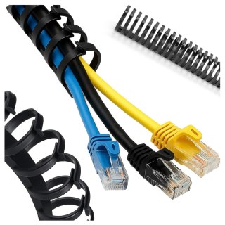 Sprężynowy organizer na kable pod biurko - elastyczna maskownica 50×4 cm, samoprzylepna, do porządkowania przewodów - Alogy Cabl