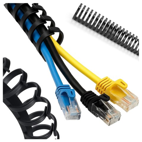 Sprężynowy organizer na kable pod biurko - elastyczna maskownica 50×4 cm, samoprzylepna, do porządkowania przewodów - Alogy Cabl