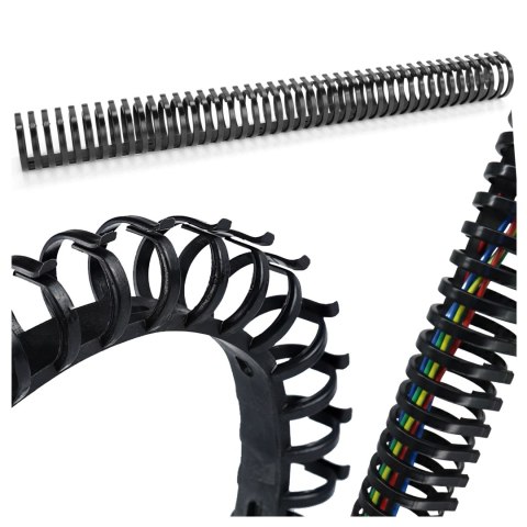 Sprężynowy organizer na kable pod biurko - elastyczna maskownica 50×4 cm, samoprzylepna, do porządkowania przewodów - Alogy Cabl