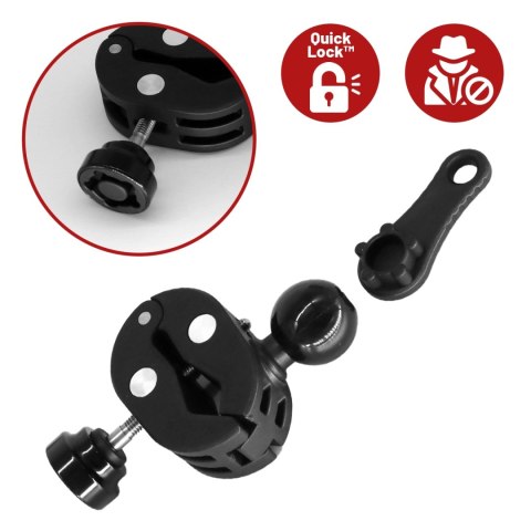 Uchwyt Motocyklowy Aluminiowy Kewig QuickLock do Kamer Sportowych telefonów 1/4 360, Stabilny z Blokadą Antywibracyjną, Szybkoza