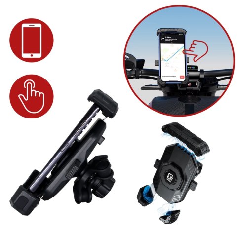 Uchwyt Motocyklowy na Telefon Kewig do Kierownicy i Lusterka, Antywstrząsowy z Systemem Antywibracyjnym, Rotacja 360°, Kompatybi