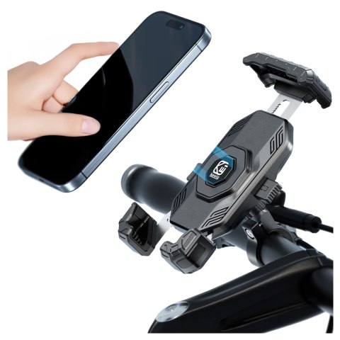 Uchwyt Motocyklowy na Telefon Kewig do Kierownicy i Lusterka, Antywstrząsowy z Systemem Antywibracyjnym, Rotacja 360°, Kompatybi