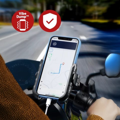 Uchwyt Motocyklowy na Telefon z Szybkim Ładowaniem 36W USB-C PD Kewig do Kierownicy i Lusterka, Rotacja 360°, Kompatybilny z Tel