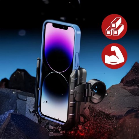 Uchwyt Motocyklowy na Telefon z Szybkim Ładowaniem 36W USB-C PD Kewig do Kierownicy i Lusterka, Rotacja 360°, Kompatybilny z Tel