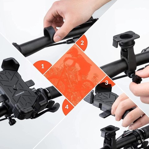 Uchwyt rowerowy Rockbros 25210030001 na kierownicę 4,5-7,2″ - czarny
