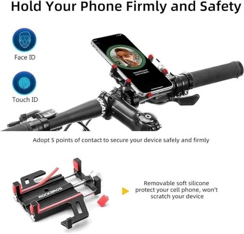 Uchwyt rowerowy Rockbros 699-BK aluminiowy na kierownicę 55-100 mm - czarny