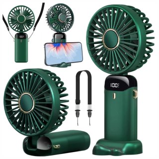 Wentylator Wiatrak Ręczny Bezprzewodowy, Przenośny i Biurkowy, z Uchwytem na Telefon, Ładowanie USB-C, Bateria 18650, Alogy Cool