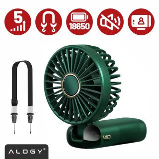 Wentylator Wiatrak Ręczny Bezprzewodowy, Przenośny i Biurkowy, z Uchwytem na Telefon, Ładowanie USB-C, Bateria 18650, Alogy Cool